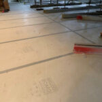 Skudo Board for floor protection during construction of Macon Auditorium