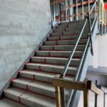 SkudoBoard Stair Guard protecting concrete stairs on a jobsite